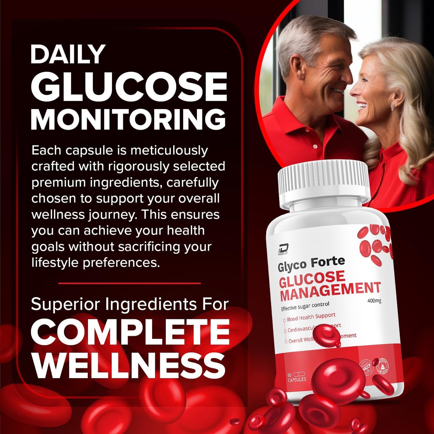 Glyco Forte Capsules - Advanced Supplement for Healthy Energy Levels, All Natural Formula (1 Pack - 60 Capsules)