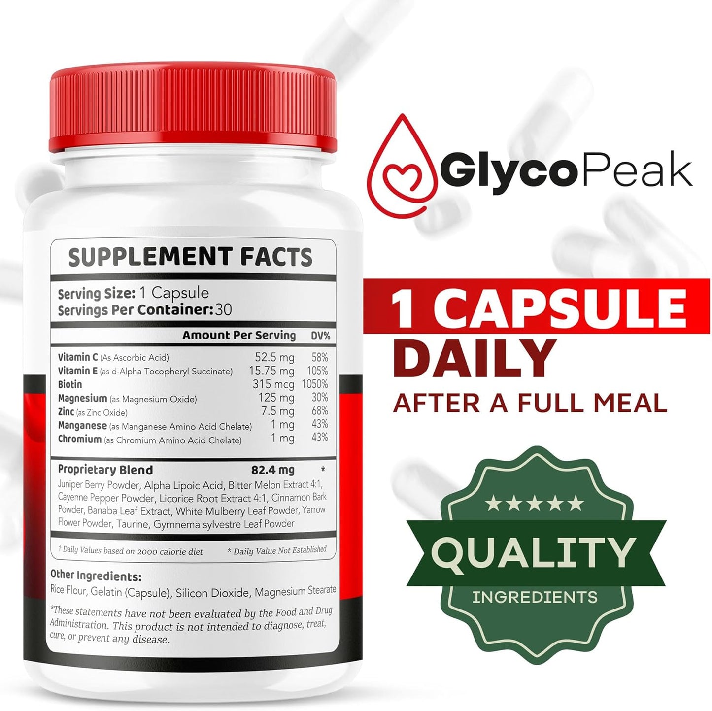 Glyco Peak Optimizer Capsules - Advanced Blood Sugar Support Supplement (30 Capsules)