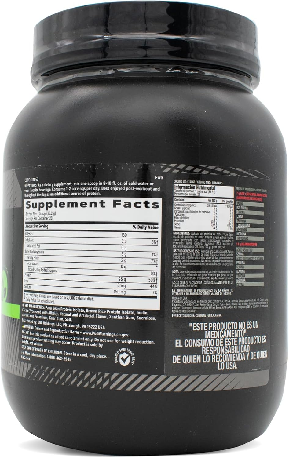 GNC AMP Nature-Based Protein in Chocolate Hazelnut Flavor - Plant-Powered Protein Blend