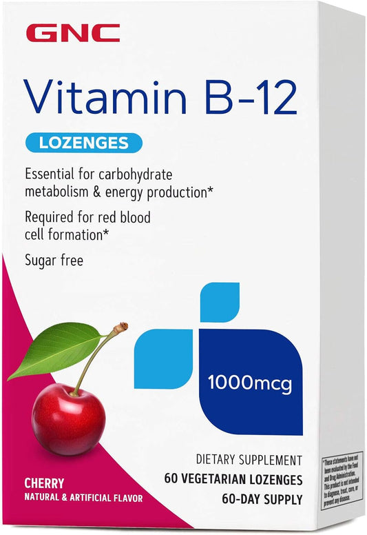 GNC Cherry Flavored Vitamin B-12 1000 mcg Lozenges - 60 Servings
