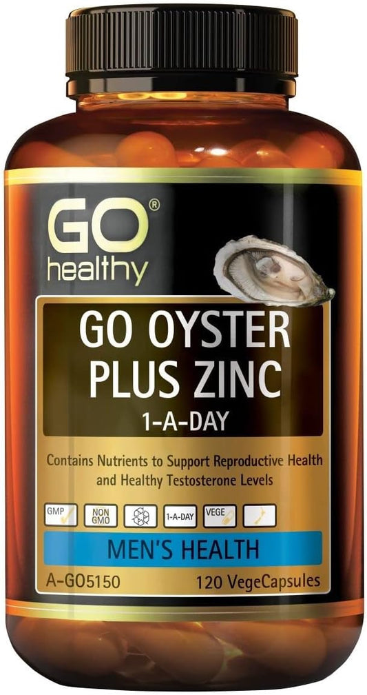 GO Healthy Oyster Plus Zinc Capsules - 120 Vegetarian Capsules