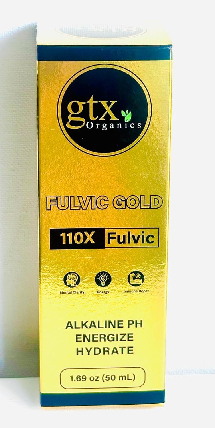 Gold Color Fulvic Trace Mineral Drops - 74 Highly Alkaline Trace Minerals Supplement, 200 Servings, Flavorless, Concentrated & Plant-Based