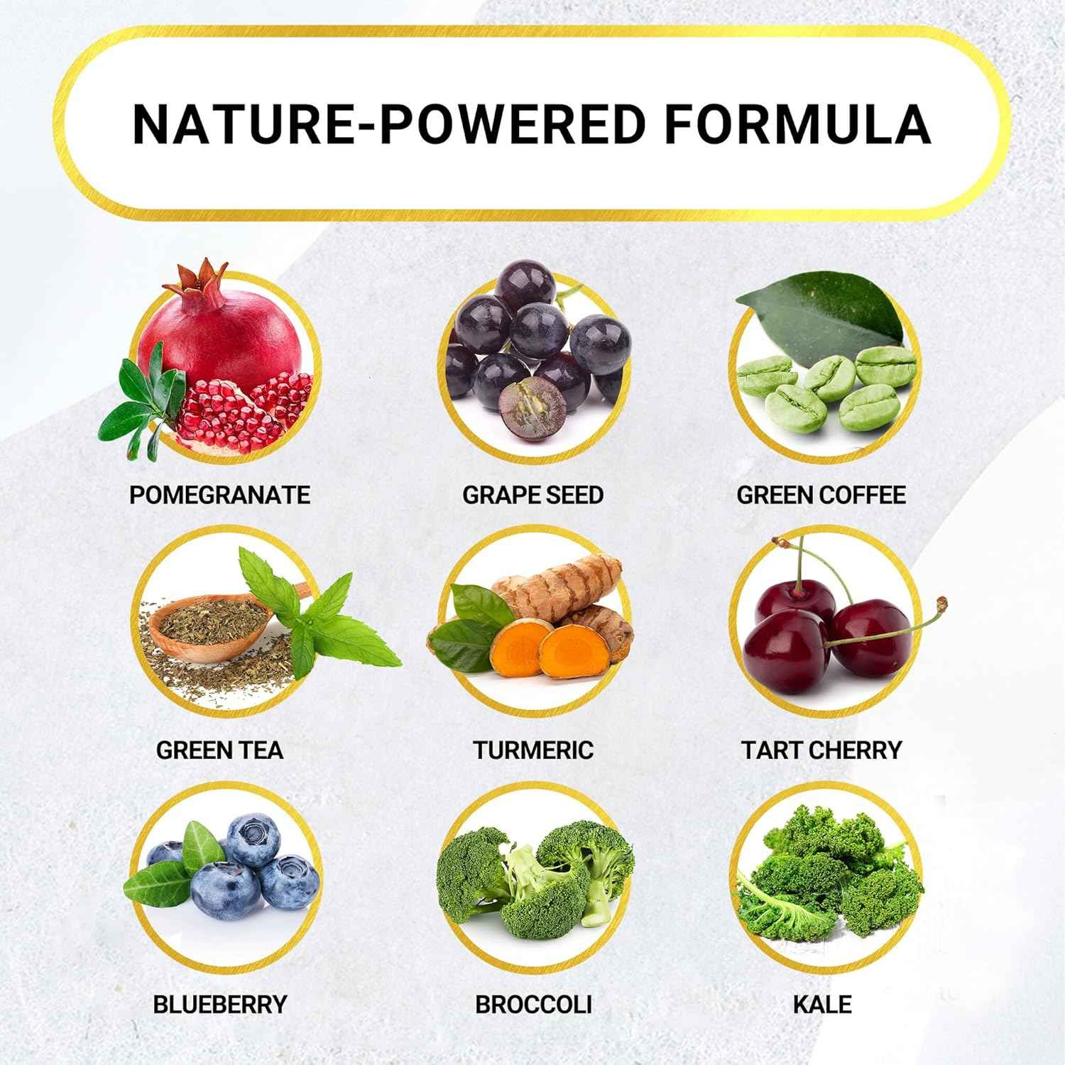 Golden After 50 NitrolFlo-9 - Nature-Powered Nitric Oxide Supplement with Pomegranate Extract, Grape Seed, and S7® - Supports Nutrient Circulation and Optimal Energy - 60 Capsules