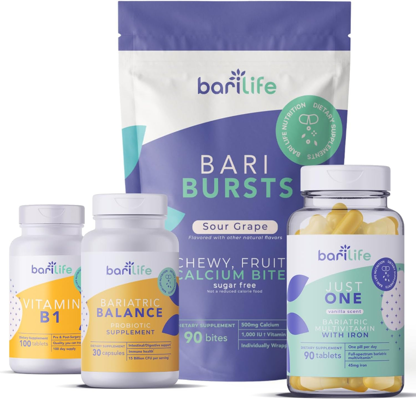Grape Flavored Post-Op Vitamin Starter Kit for Gastric Sleeve & Bypass by Bari Life