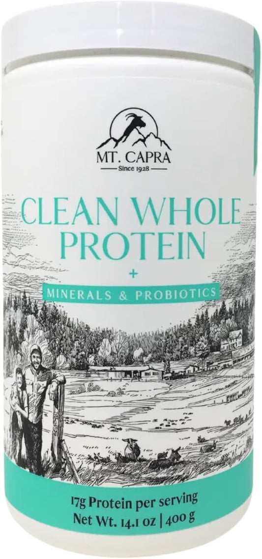 Grass-Fed Goat Milk Protein Powder with Minerals, Probiotics, and 17g Protein per Serving - 14.1 oz