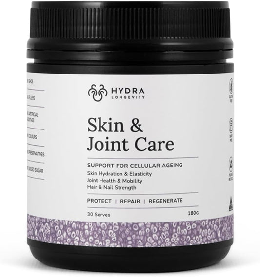 Grass-Fed Hydrolysed Multi-Collagen Peptides Powder with Hyaluronic Acid and Biotin - Vanilla Flavored - 180g (30 Servings)
