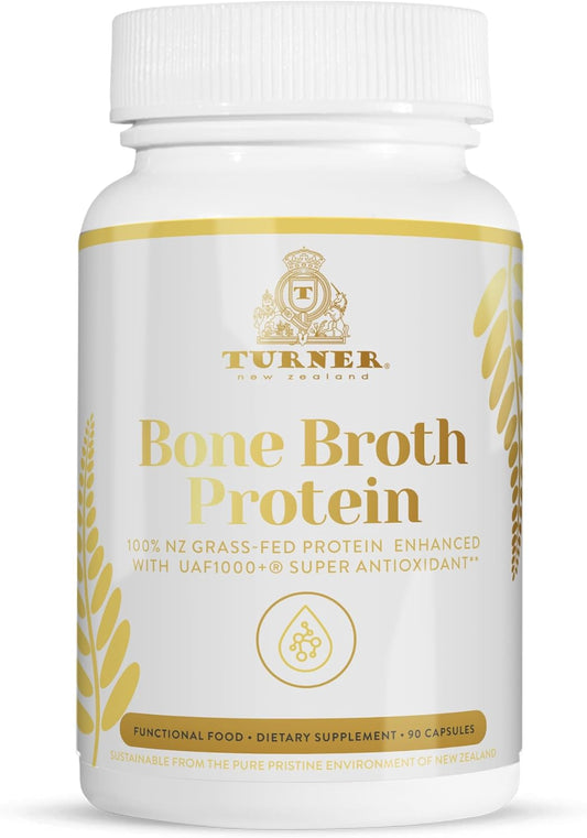 Grass-Fed New Zealand Beef Bone Collagen Capsules with UAF1000+ for Joint & Skin Support, 90ct