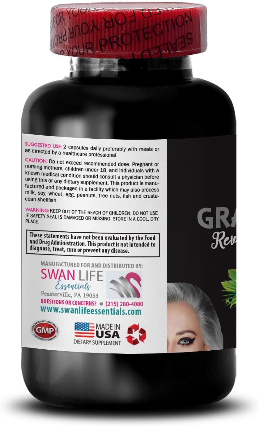 Gray Hair Reversal: Stinging Nettle Root Capsules for Hair Rejuvenation and Color Enhancement - 2 Bottles, 120 Capsules