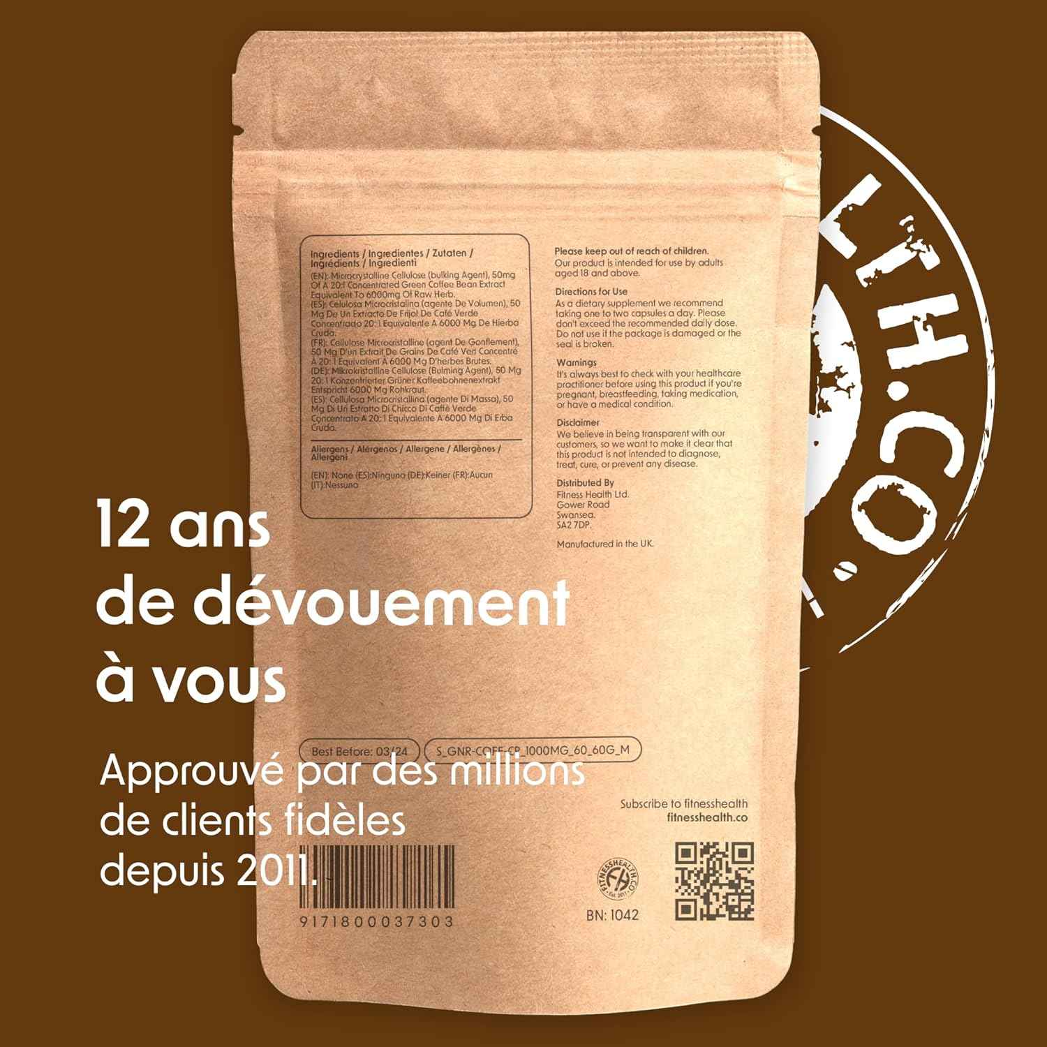 Green Coffee Bean Capsules 1000MG (60 Capsules) - Handpicked and Unroasted Green Coffee Bean Extract - Greens Coffee Supplement - High Strength Green Coffee Capsule