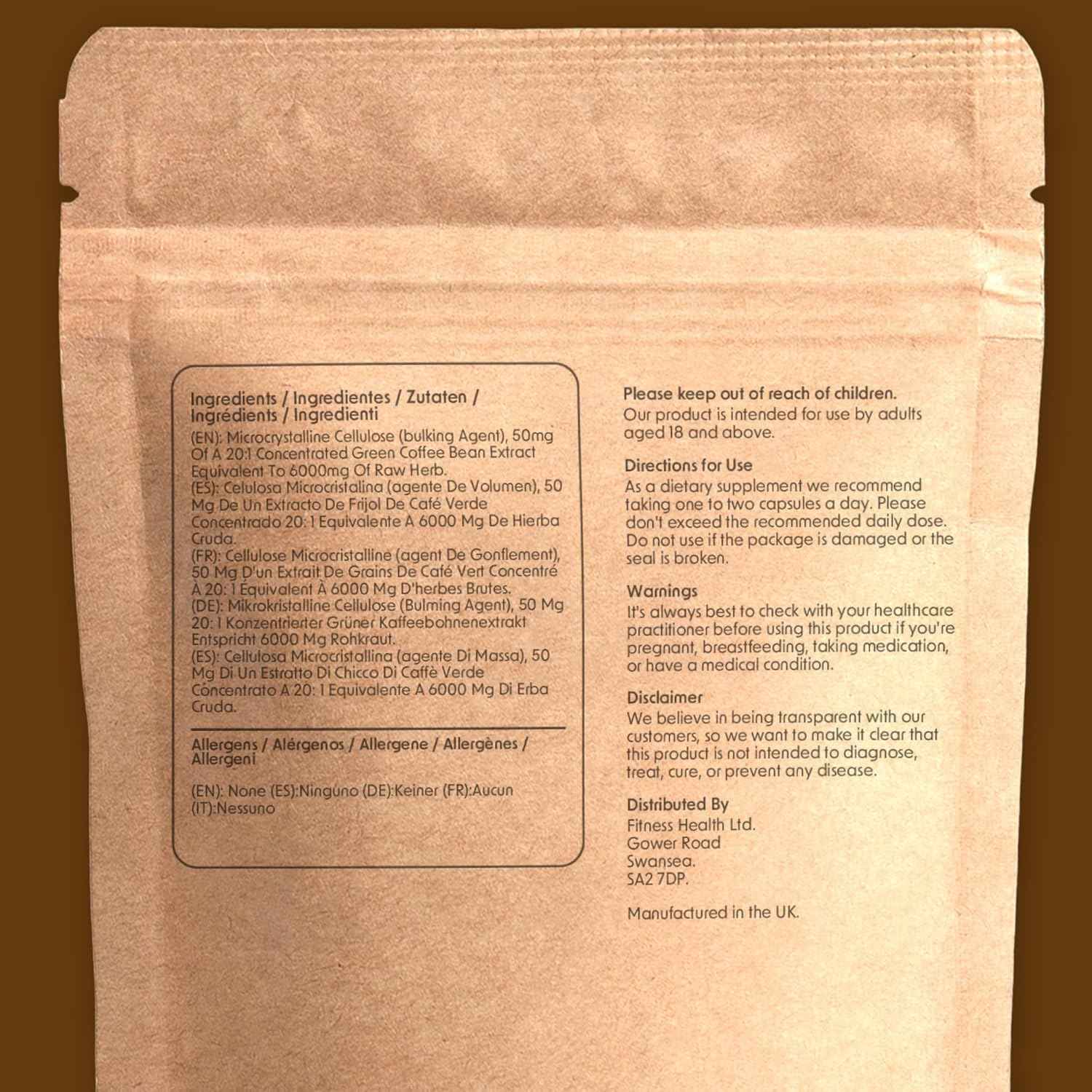 Green Coffee Bean Capsules 1000MG (60 Capsules) - Handpicked and Unroasted Green Coffee Bean Extract - Greens Coffee Supplement - High Strength Green Coffee Capsule