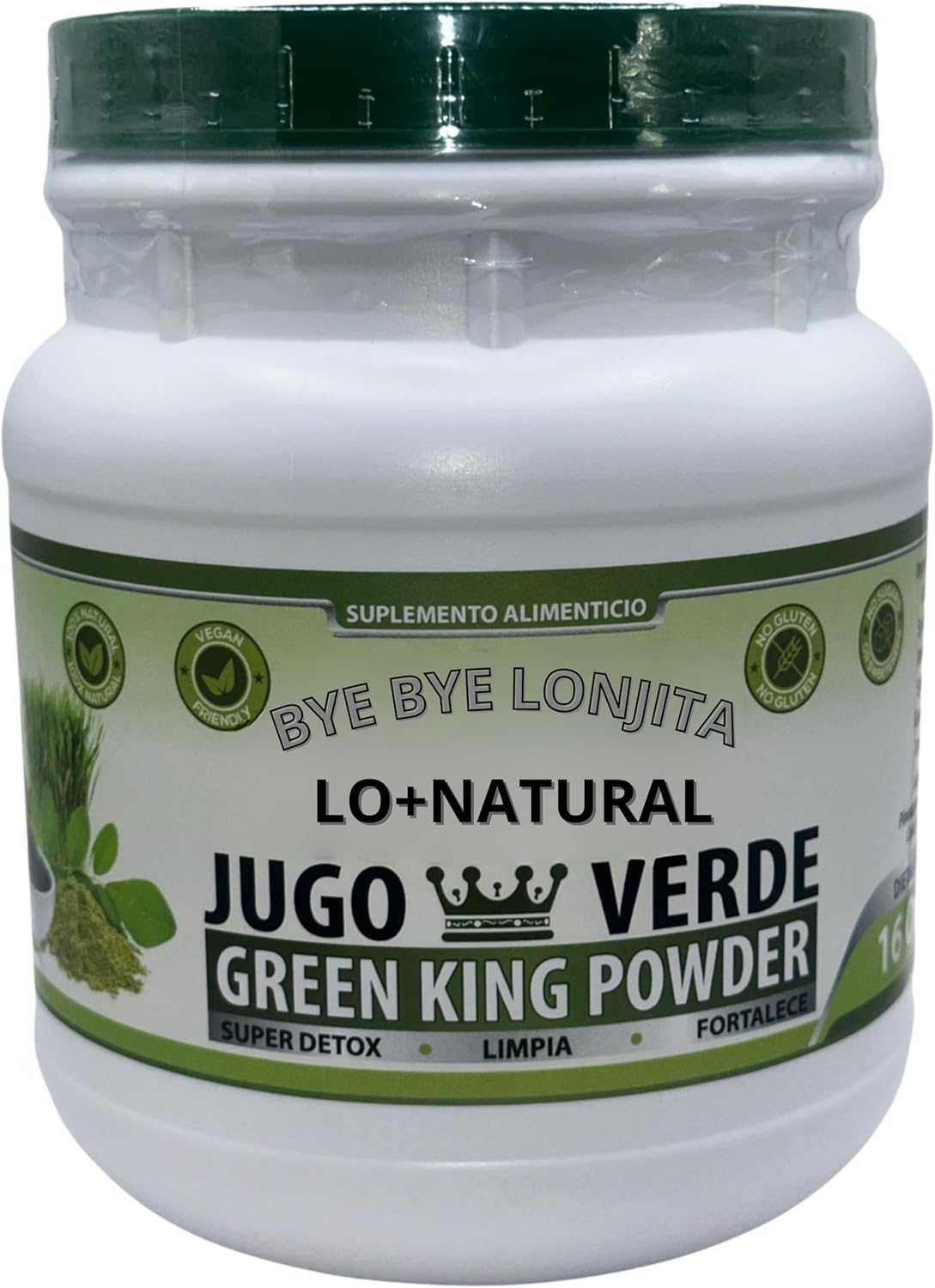 Green King Powder Super Detox Dietary Supplement 16 oz - 100% Natural, Vegan, Gluten-Free with Green Tea, Moringa, and Spinach