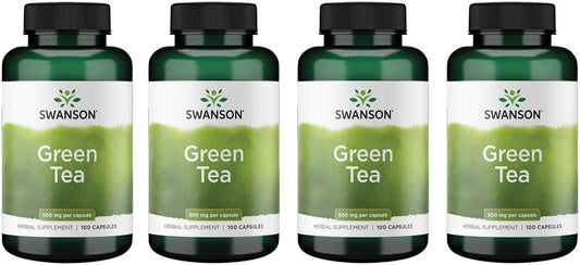 Green Tea Extract Supplement: 500 MG Powder Capsules for Weight Management - Antioxidant Rich - 100 Capsules x 4 Pack