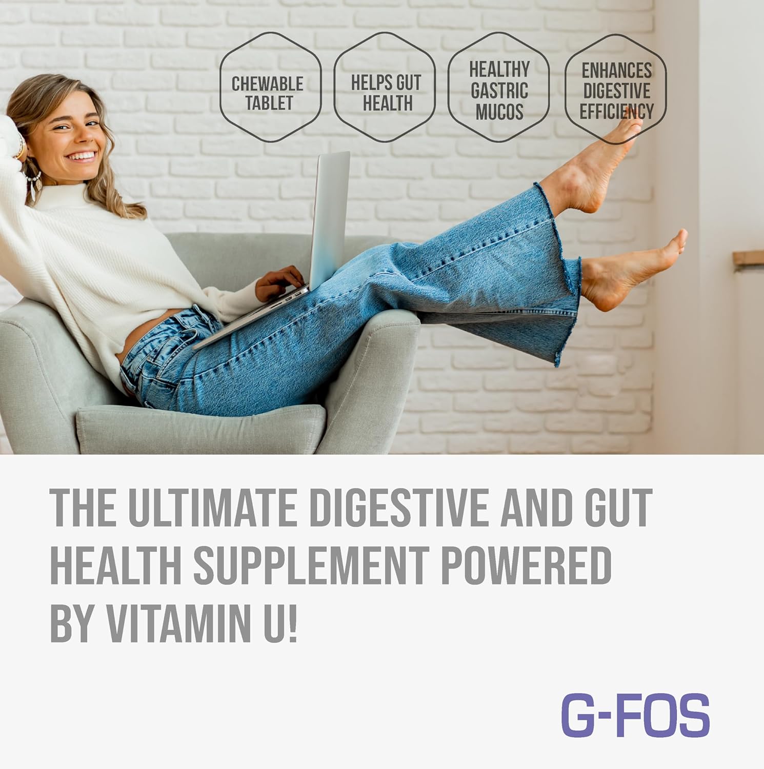 Gut Health Supplement with Vitamin U for Gastrointestinal Support - H. Pylori Elimination - 90 Tablets, 1-Month Supply