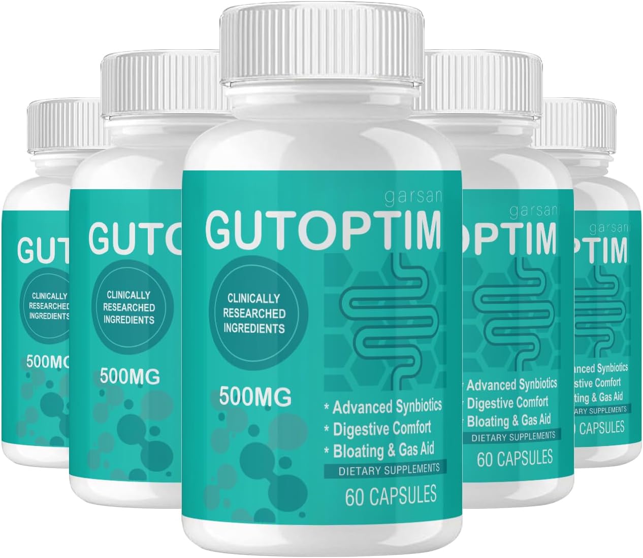 Gutoptim Advanced Capsules - 5 Pack of Garsani Gutoptim Capsules with 300 Capsules