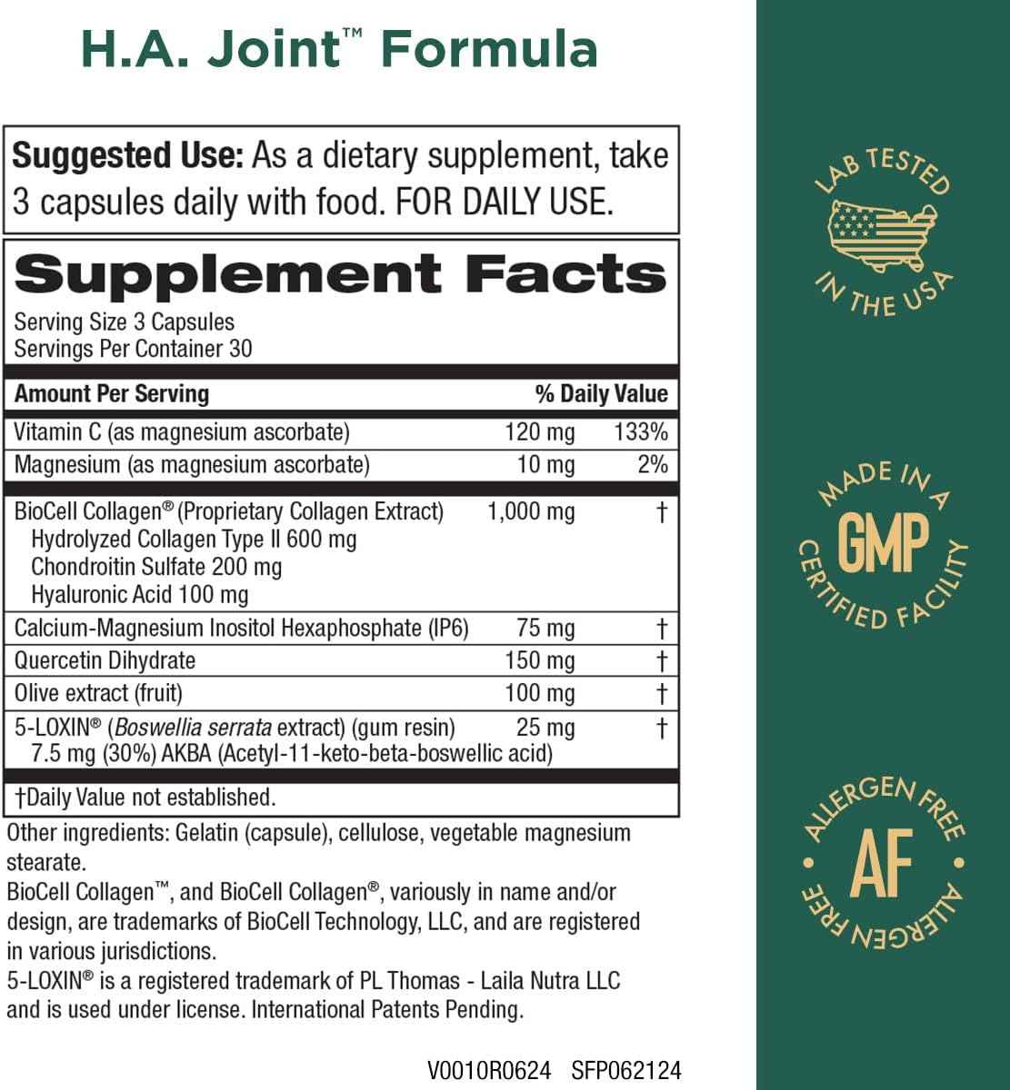 HA Joint Formula - Hyaluronic Acid from Purity Products, 90 capsules