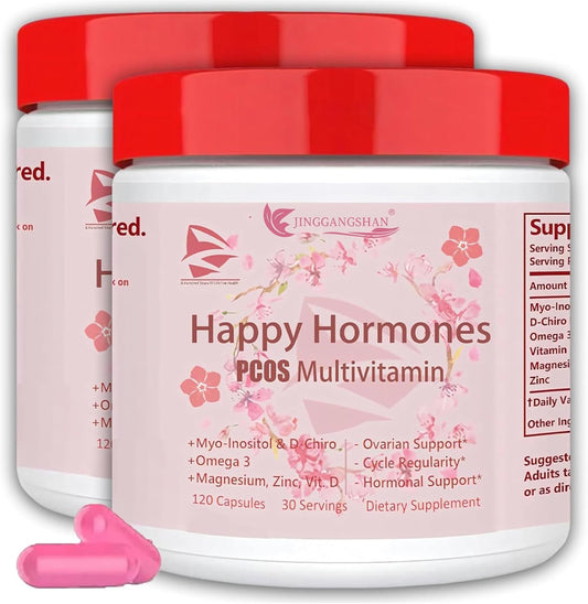 HAIION 2024 PCOS Multivitamin for Women - Hormone Balance Support Supplement with Menopause and Mood Support - PMS Relief - 240 Capsules (Pack of 2)