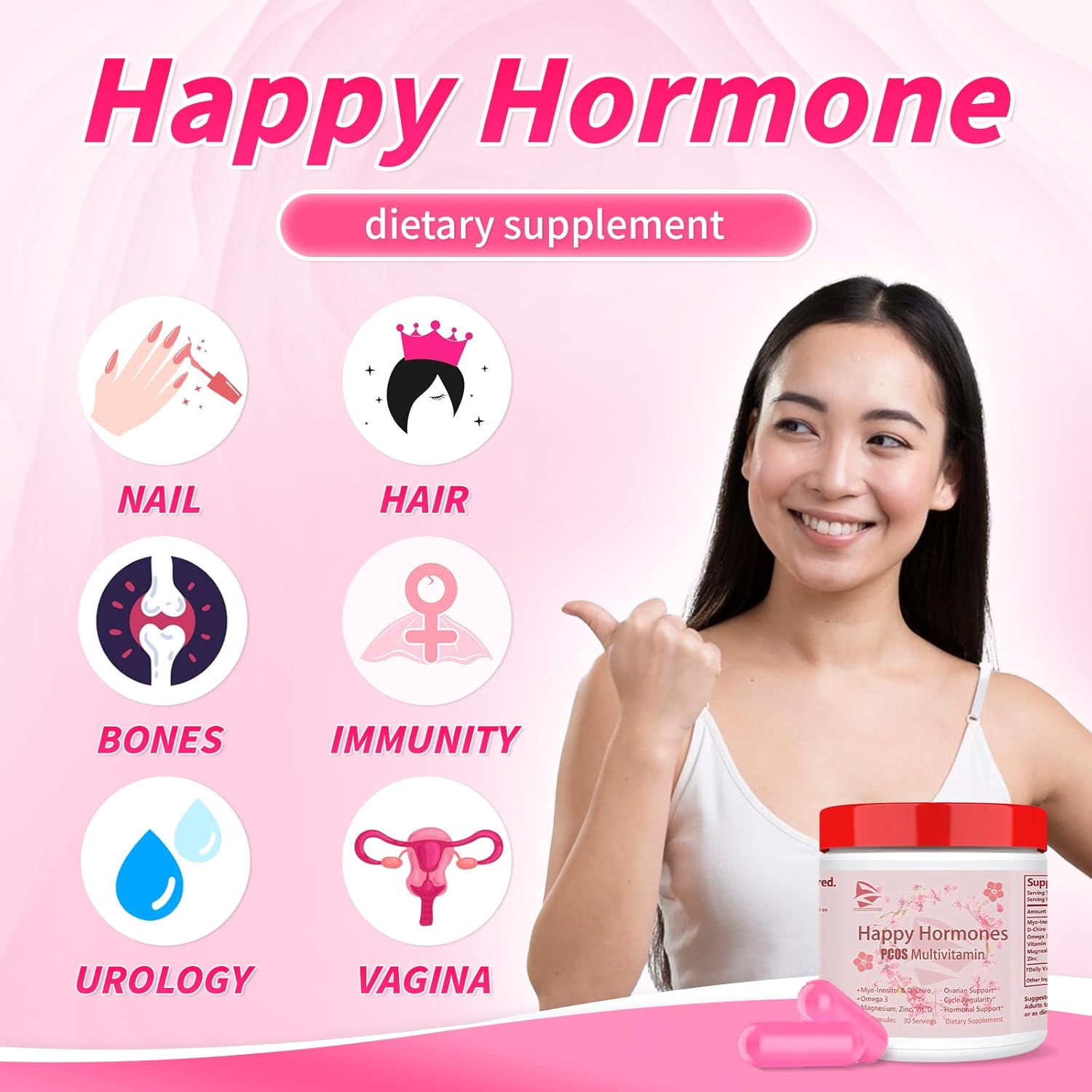 HAIION 2024 PCOS Multivitamin for Women - Hormone Balance Support Supplement with Menopause and Mood Support - PMS Relief - 240 Capsules (Pack of 2)