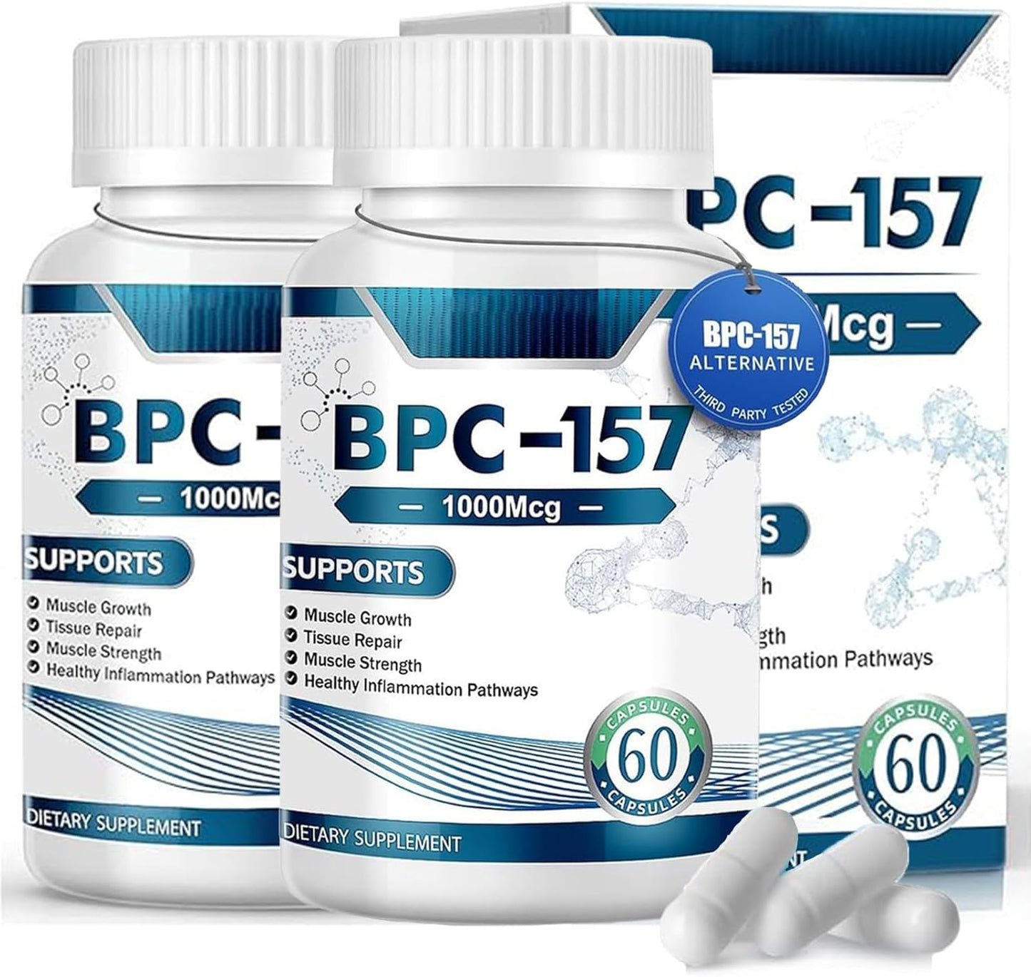 HAIION Peptide Capsules with Protective Compound, Gluten-Free Supplement - 1000 Mcg, 60 Capsules