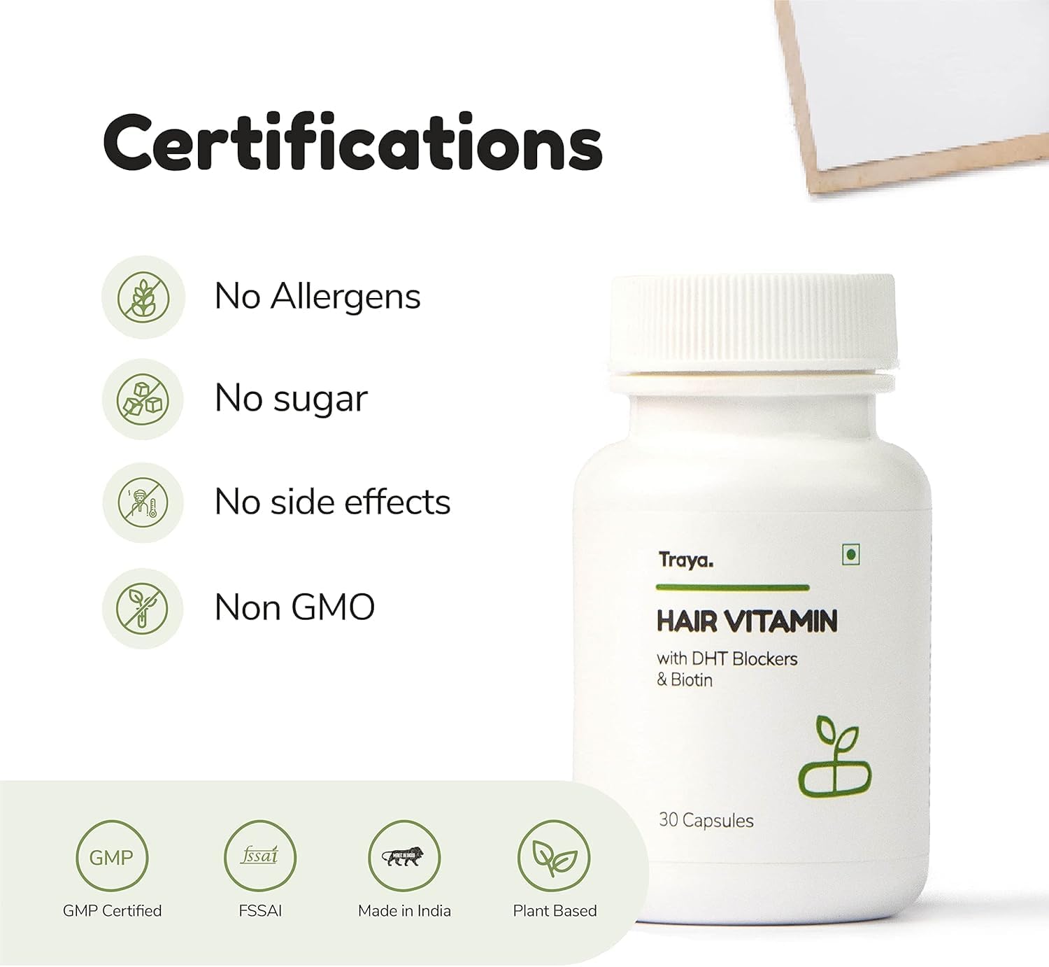 Hair Growth Multivitamin Capsules with Natural DHT Blocker, Biotin, Vitamins, Iron, Omega 3 & Bhringraj - 30 Hair Fall Control Supplements