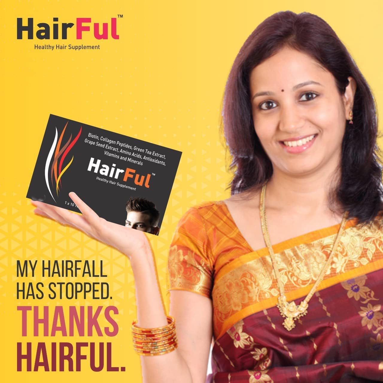 Hair Growth Supplement with Hair Fall Control - Pack of 6, 60 Tablets - Multivitamins for Healthy Hair