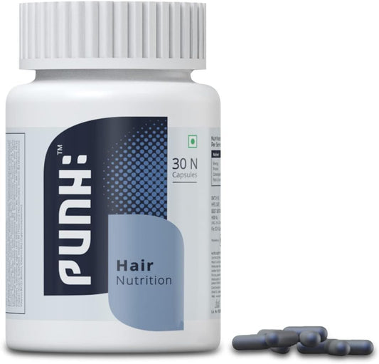 Hair Nutrition Supplement with Biotin, Vitamins, Minerals, Amino Acids & DHT Blockers - Promotes Hair Growth, Strengthens, Reduces Fall - 30 Veg Capsules for Men & Women