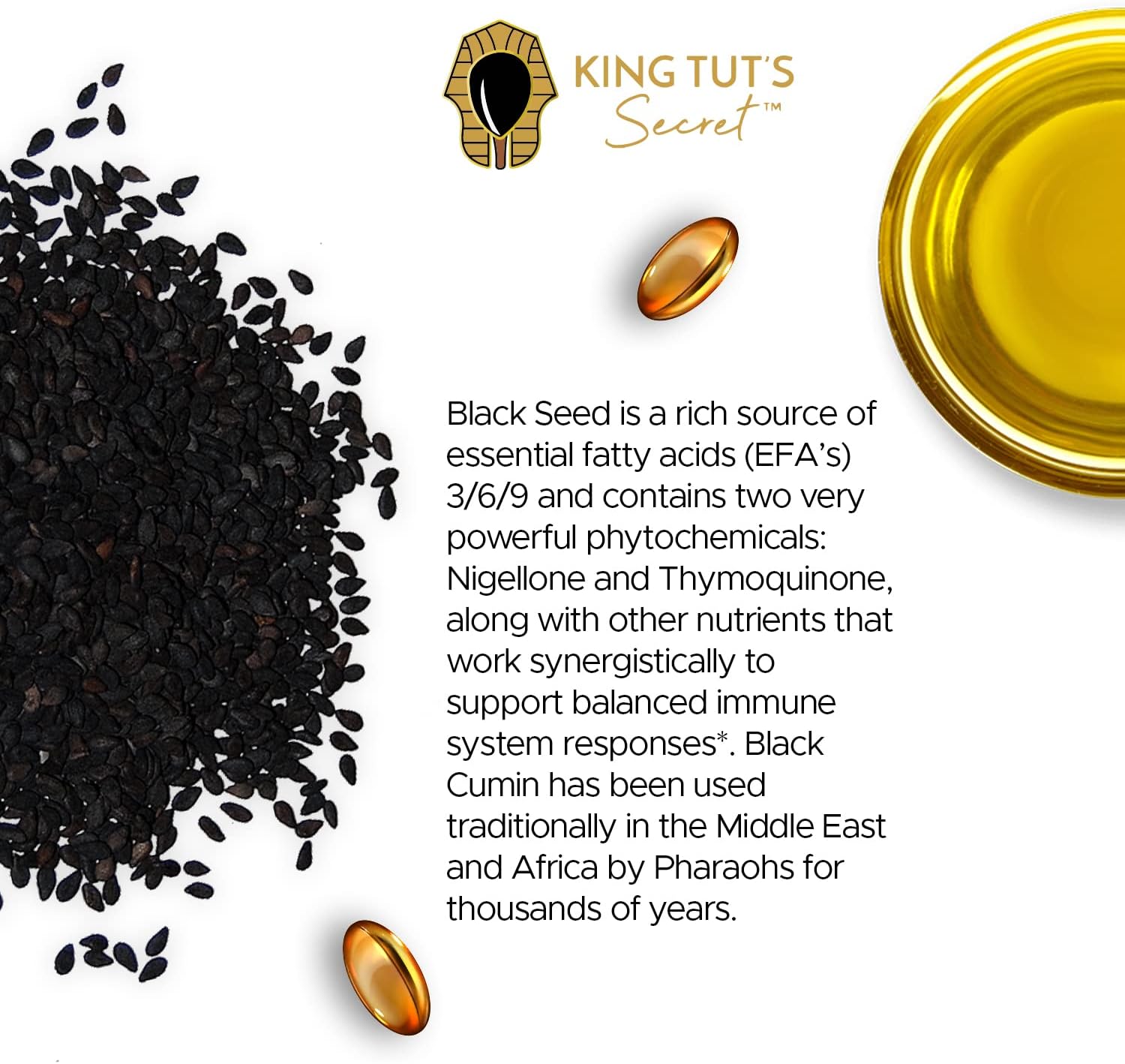 Halal Black Seed Capsules - Nigella Sativa Extract 500mg Softgels for Hair & Immune Support