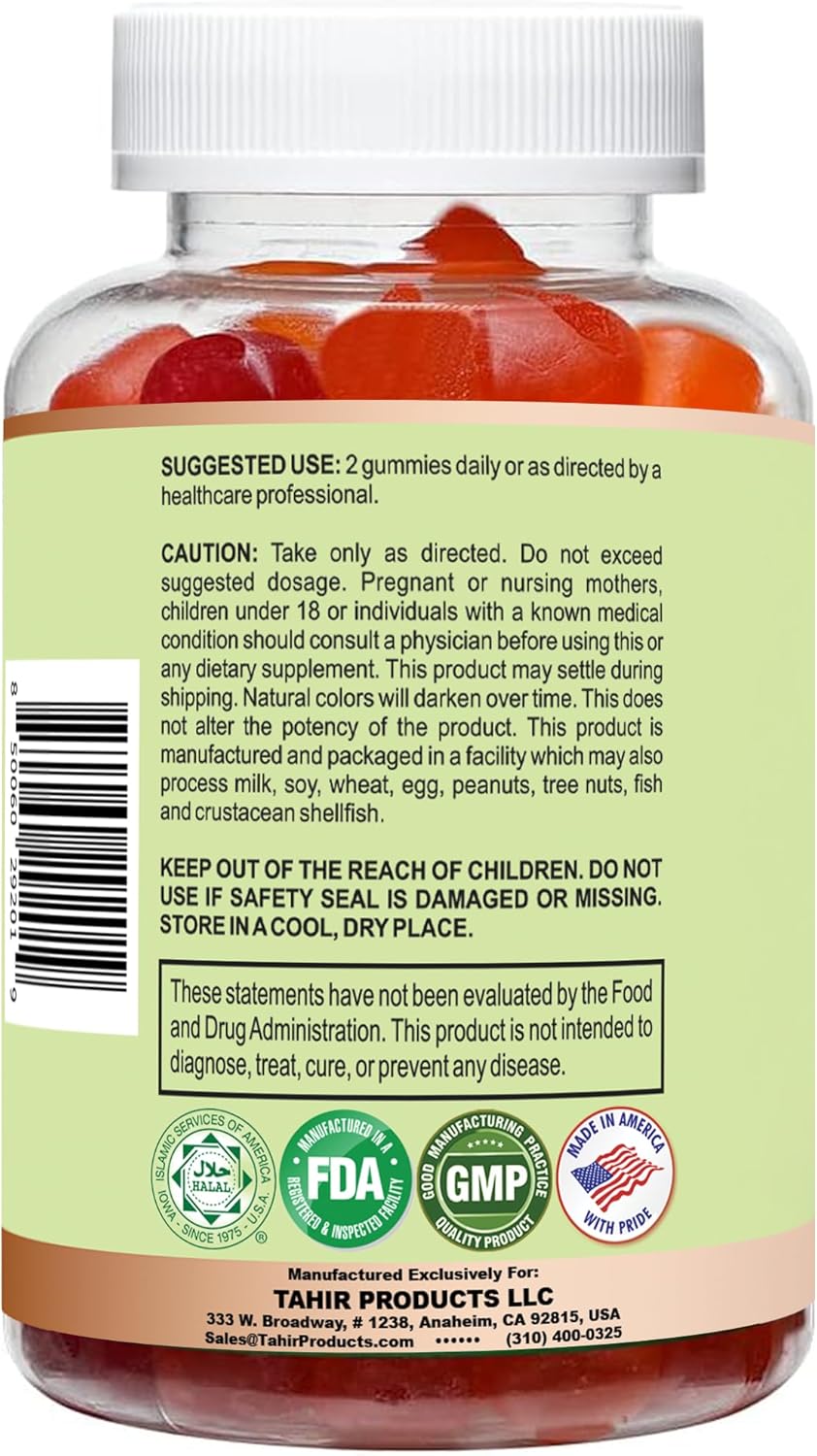 Halal Vitamin D3 Gummies 2000 IU - Supports Bone & Immune Health, Promotes Muscle Function - Gluten-Free, Gelatin-Free - 90 Natural Fruit Flavor Gummies - Made in USA - Halal Certified