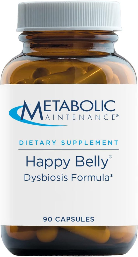 Happy Belly Gut Support Supplement with Caprylic Acid, Black Walnut, Olive Leaf, and Barberry - 90 Capsules for Digestive Health and Balance