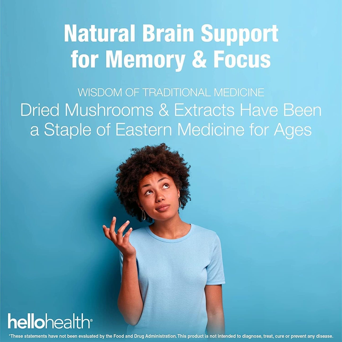 Happy Brain Mushroom Complex Nootropics Supplement - 10 Mushroom Blend for Clarity, Energy, Immune Support - 60ct x 4 Pack