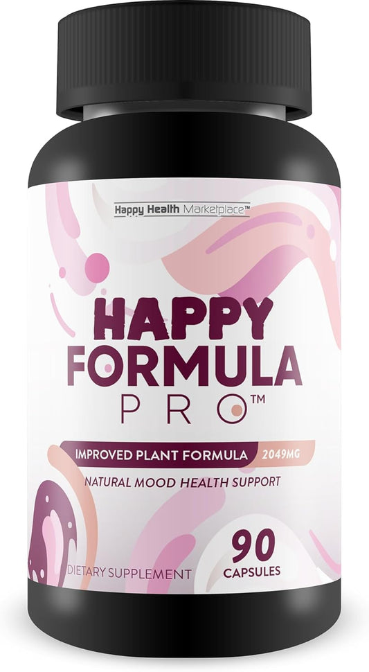 Happy Health Marketplace Happy Formula Pro - Premium Vitamin D Mood Support Supplement for Men and Women - Natural Calm Mood Support for Postpartum Recovery