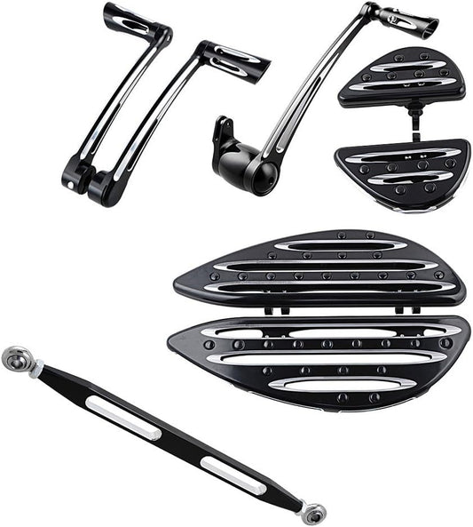 Harley Touring FLH FLT Floorboards + Pedal Kit + Shift Lever Set for 2009-2013 Models by Astra Depot