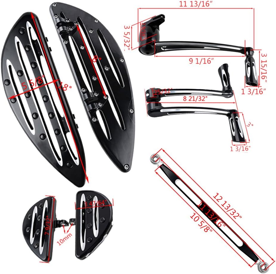 Harley Touring FLH FLT Floorboards + Pedal Kit + Shift Lever Set for 2009-2013 Models by Astra Depot