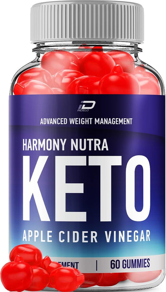 Harmonynutra Apple Cider Vinegar Gummies with Vitamin B12 - 1000MG ACV Supplement for Keto Diet - 60 Gummies in 1 Pack