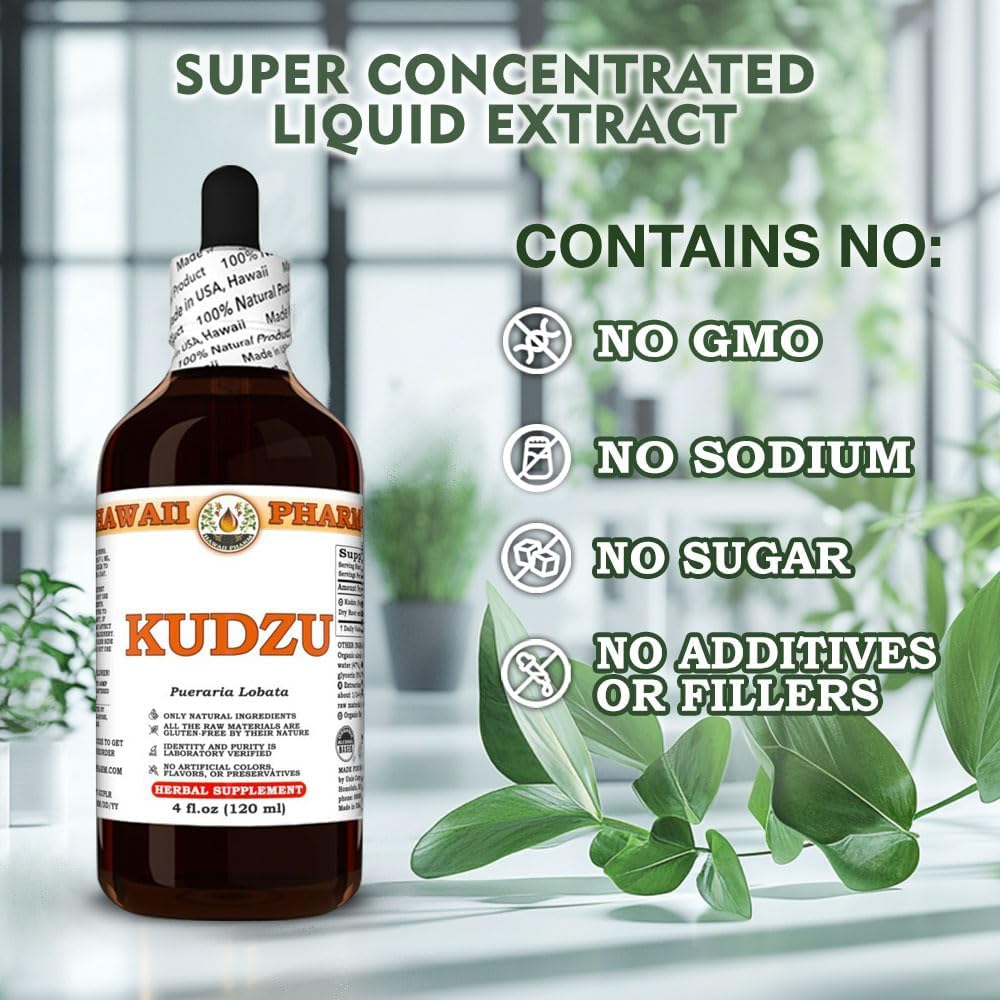 Hawaii Pharm Kudzu Extract Tincture - Liver Wellness & Heart Health Support - 2 fl.oz