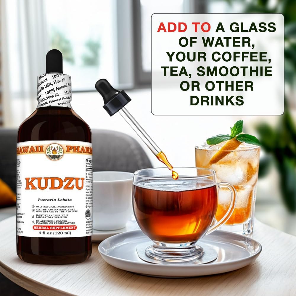 Hawaii Pharm Kudzu Extract Tincture - Liver Wellness & Heart Health Support - 2 fl.oz