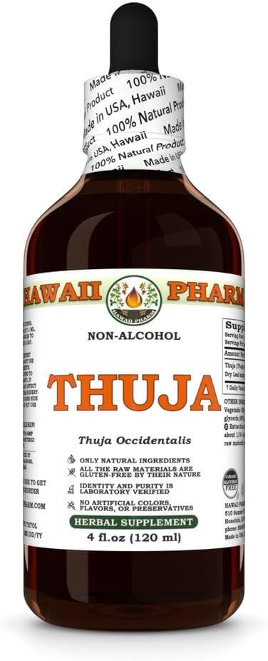 Hawaii Pharm Thuja Alcohol-Free Glycerite Extract 4 fl.oz - Seasonal Comfort, Immune Support, Lymphatic Drainage & Wellness