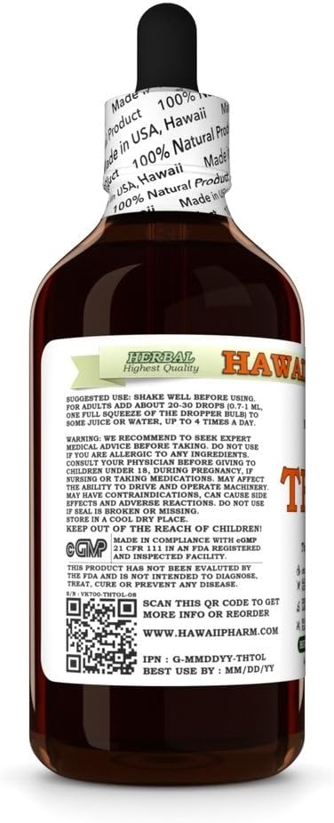 Hawaii Pharm Thuja Alcohol-Free Glycerite Extract 4 fl.oz - Seasonal Comfort, Immune Support, Lymphatic Drainage & Wellness