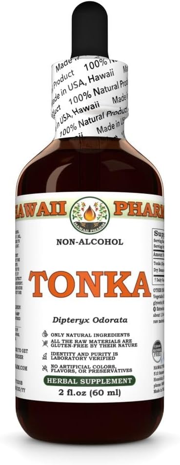 Hawaii Pharm Tonka Alcohol-Free Glycerite Extract - Energy & Respiratory Support - 2 fl.oz