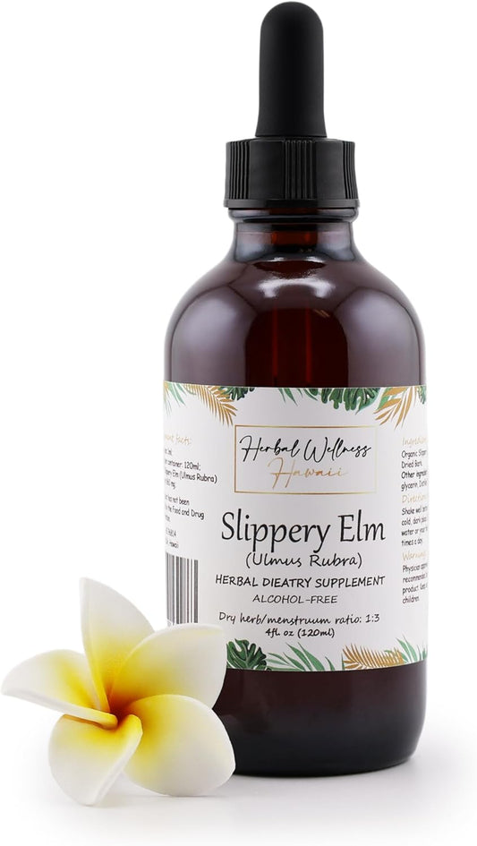 Hawaiian Slippery Elm Bark Extract - Alcohol-Free Liquid (4 oz) for Herbal Wellness