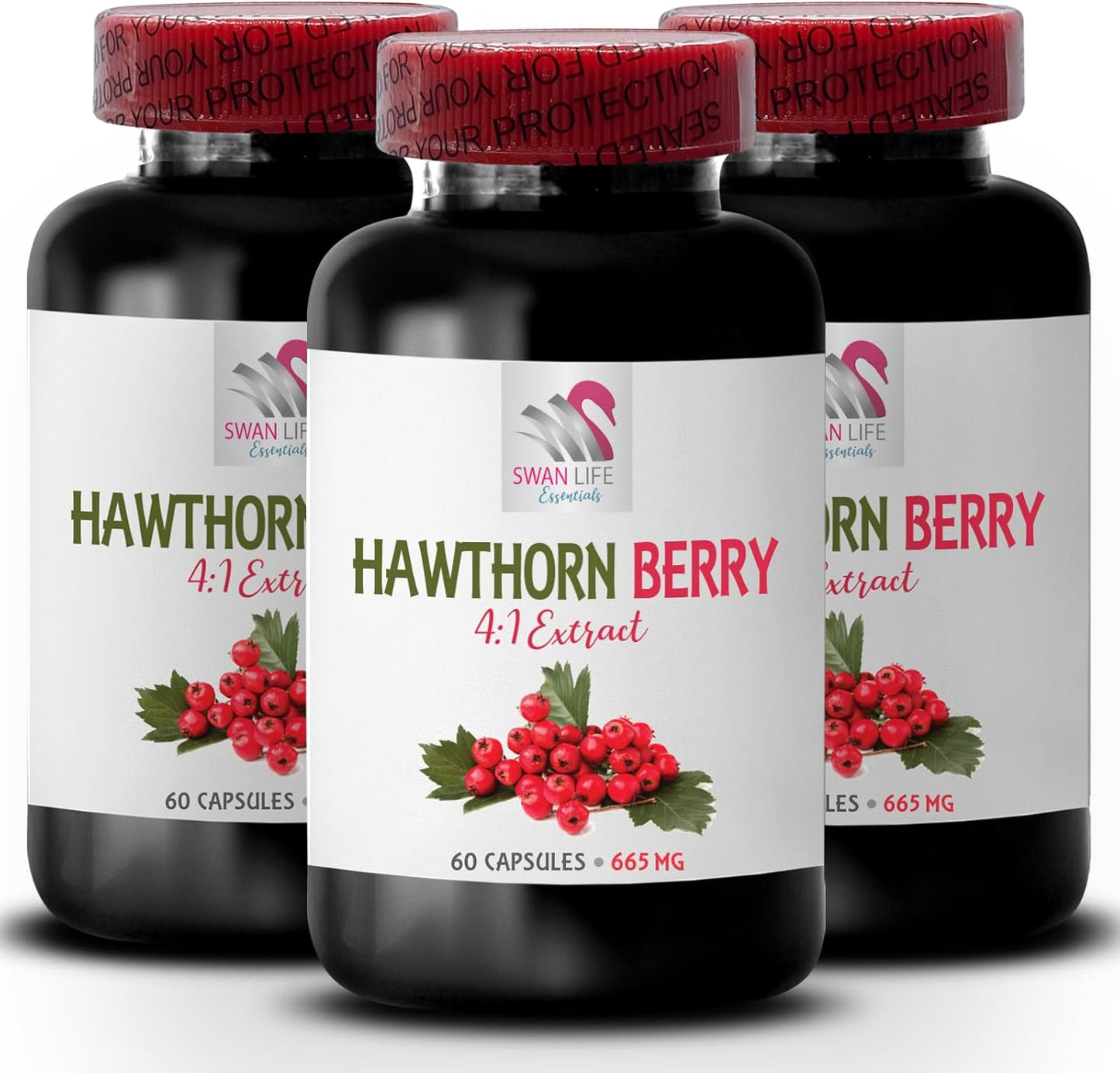 Hawthorn Berry Extract Capsules - Antioxidant Supplement for Skin - 180 Capsules