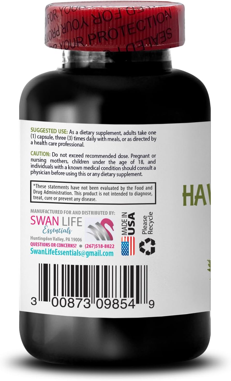 Hawthorn Berry Extract Capsules - Antioxidant Supplement for Women - Energy Pills - 60 Capsules