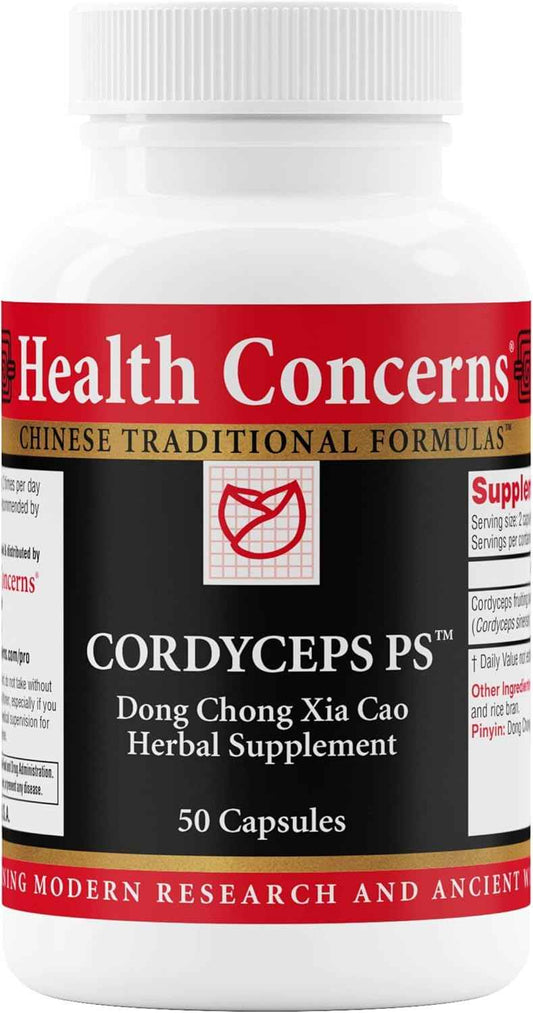 Health Concerns Cordyceps PS – Lung Support & Respiratory Health Supplement – Mushroom Fruiting Body for Immune Function, Heart Health, Circulation, Athletic Energy, Oxygen Support – 50 Capsules