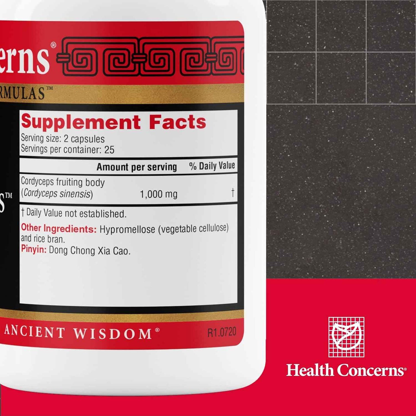 Health Concerns Cordyceps PS – Lung Support & Respiratory Health Supplement – Mushroom Fruiting Body for Immune Function, Heart Health, Circulation, Athletic Energy, Oxygen Support – 50 Capsules