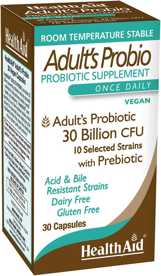 HealthAid AdultsProbio 30 Billion Probiotic Capsules with Prebiotic - 30ct