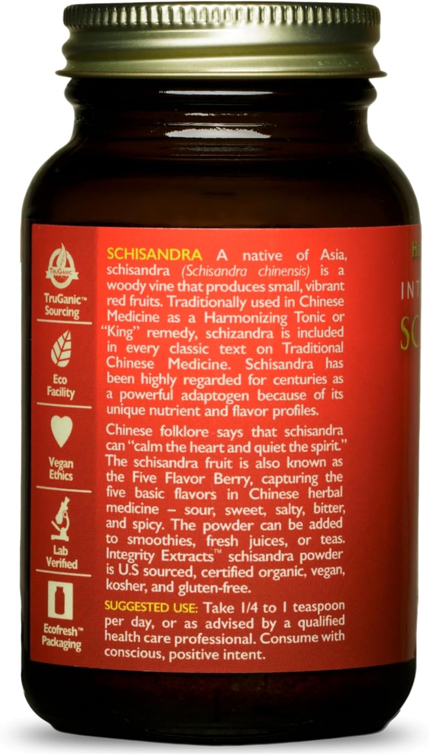 HealthForce SuperFoods Integrity Extracts Schisandra Powder - 50g - Organic Superfood Supplement