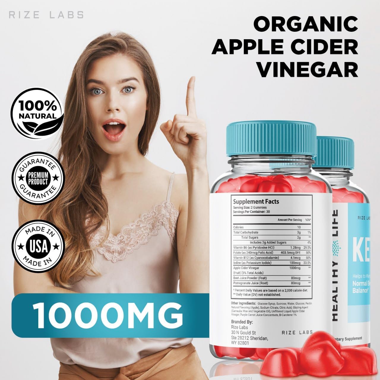 Healthy Life Keto ACV Gummies - Advanced  Slimming Formula  Support for Slimming Belly Fat - Promotes Electrolyte Balance - 60 Gummies
