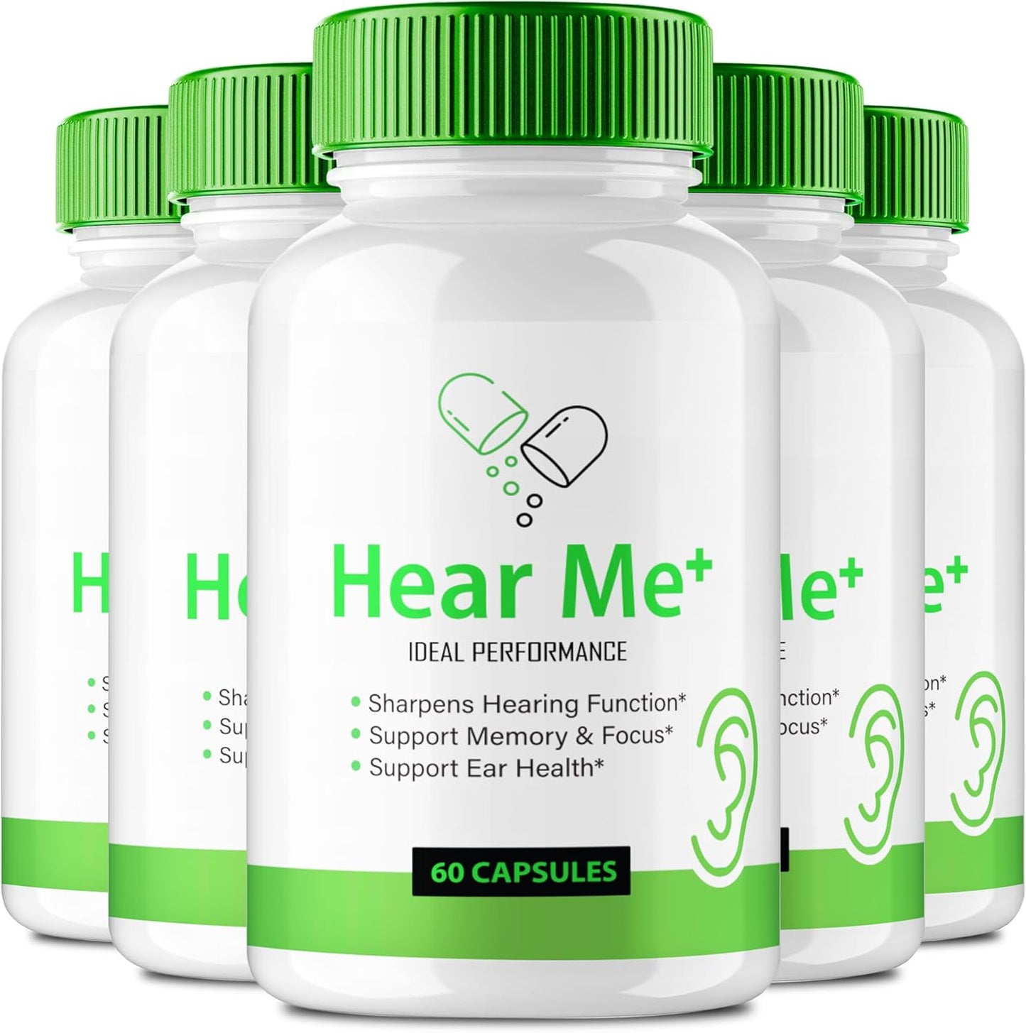 Hear Me Plus Capsules - Maximum Strength Ear Supplement for Ideal Performance (5 Pack)