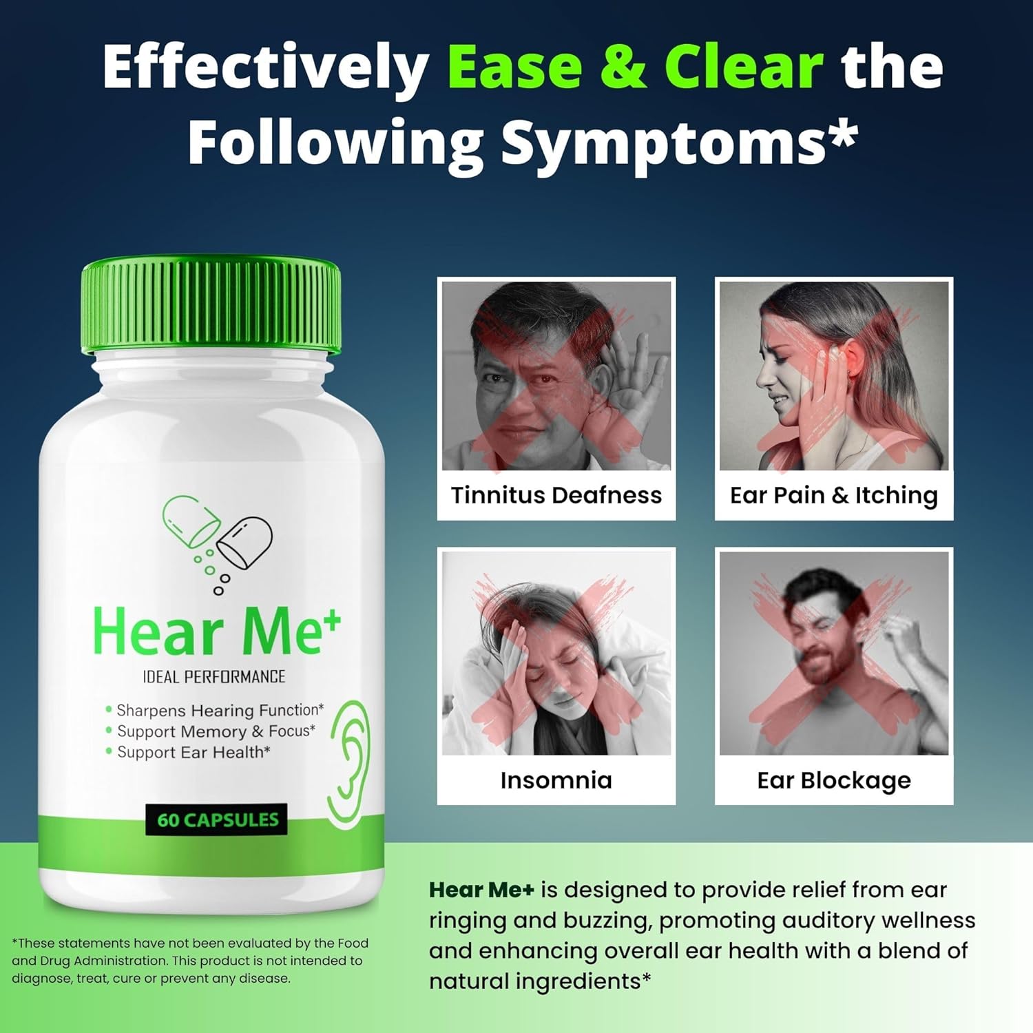 Hear Me Plus Capsules - Maximum Strength Ear Supplement for Ideal Performance (5 Pack)