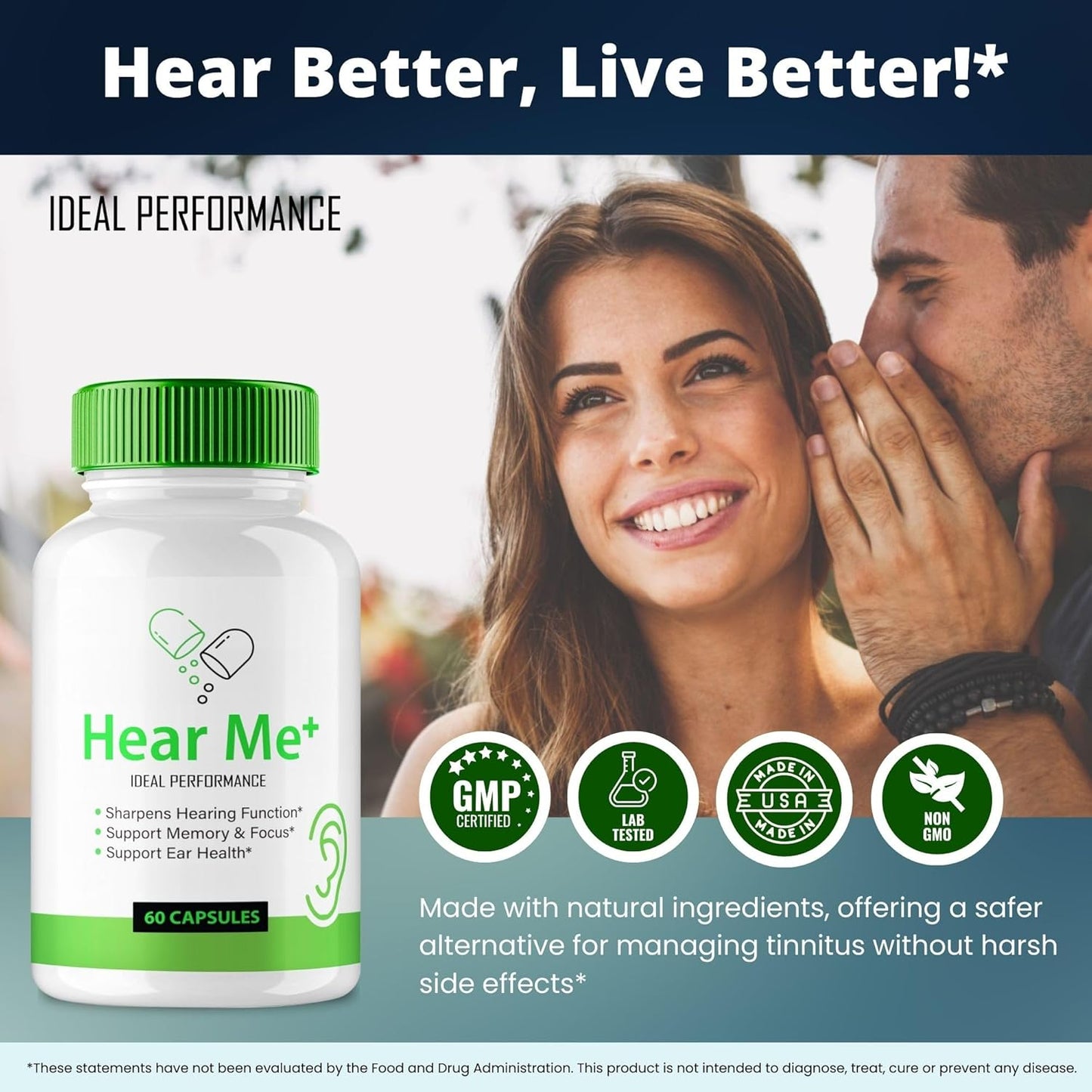 Hear Me Plus Capsules - Maximum Strength Ear Supplement for Ideal Performance (5 Pack)