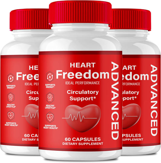 Heart Freedom Capsules - Premium Formula for Maximum Energy and Circulation Support - All Natural Glyco Optimizer - 3 Pack